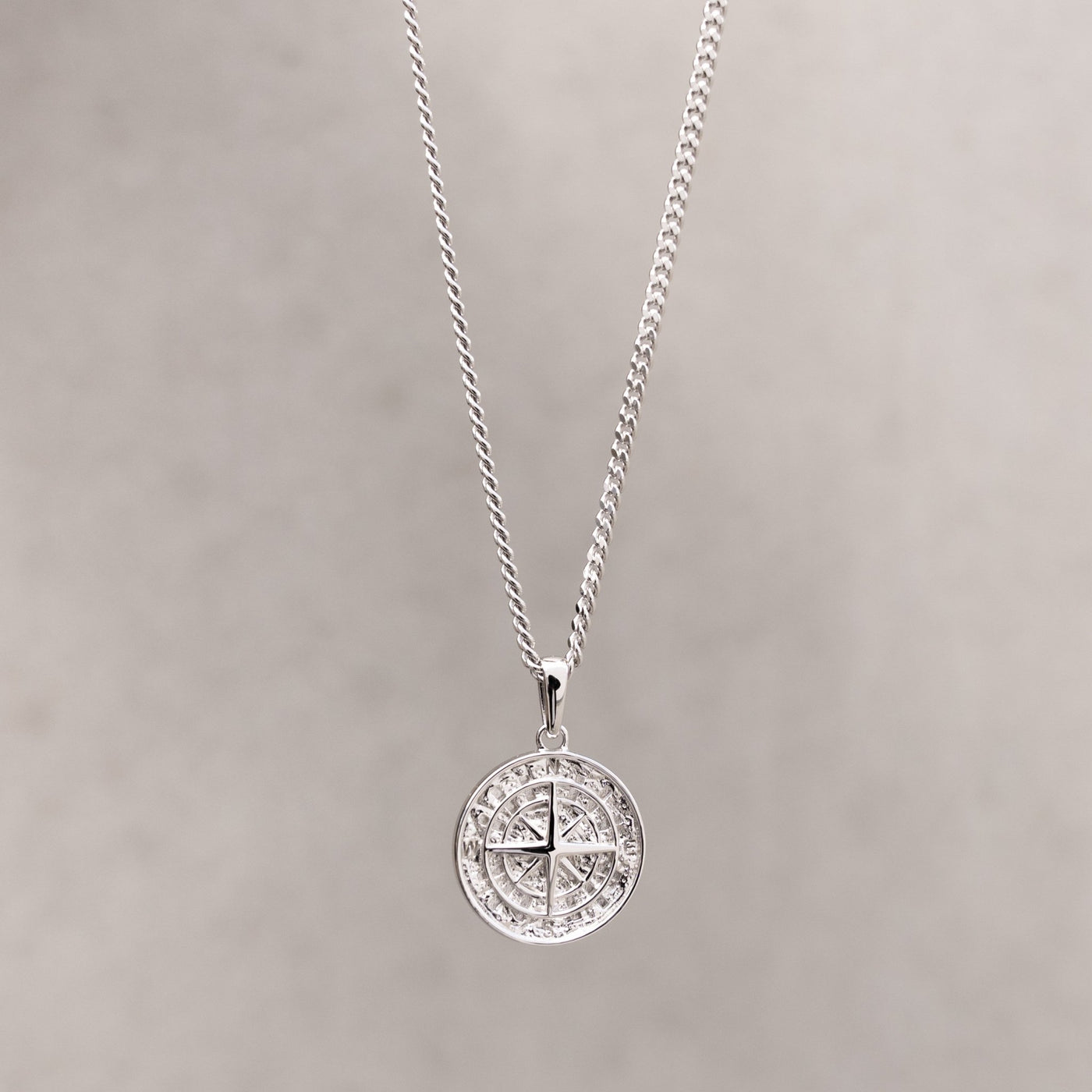 Rhodiniert Halskette Silber Kompass IDENTIM® Anhänger 925 Massiv Herren