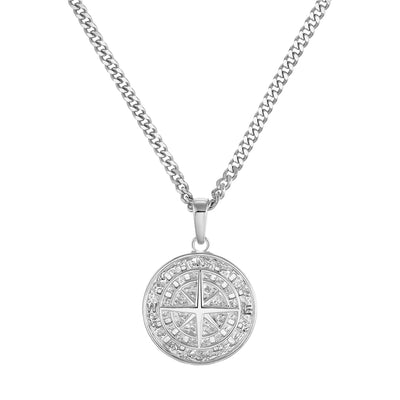 COMPASS NECKLACE 925 SILVER RHODIUM PLATED - IDENTIM®