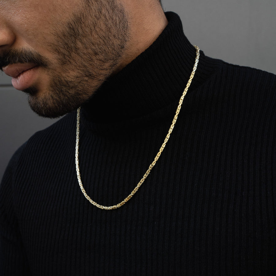 KONINGSKETTING 925 ZILVER 18 KARAT VERGULD 3,00 MM - IDENTIM®