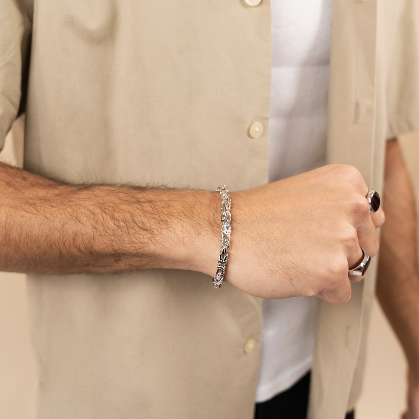 IDENTIM® Herren Armband Königskette 5.00mm Herrenarmband 925 Silber Silberarmband Rhodiniert