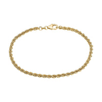 CORD CHAIN BRACELET 3.20MM 925 SILVER 18 CARAT GOLD PLATED - IDENTIM®