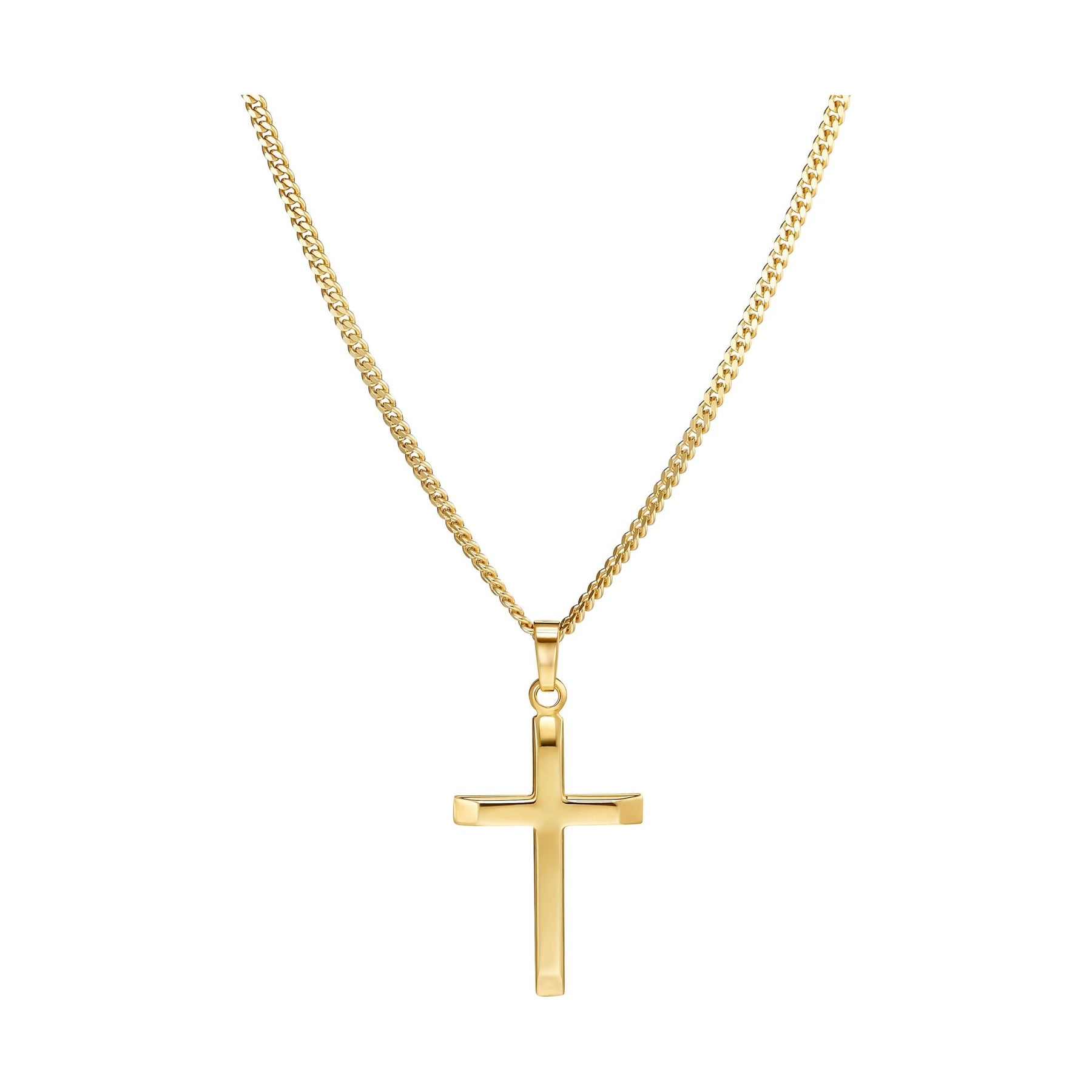 IDENTIM® Herren Kreuz Halskette Anhänger Gold 333
