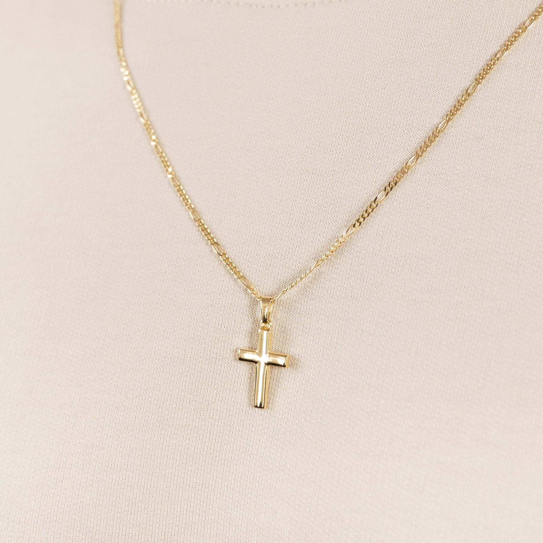 IDENTIM® Herren Kreuz Anhänger Halskette Jesus Korpus Kruzifix 333 Gold