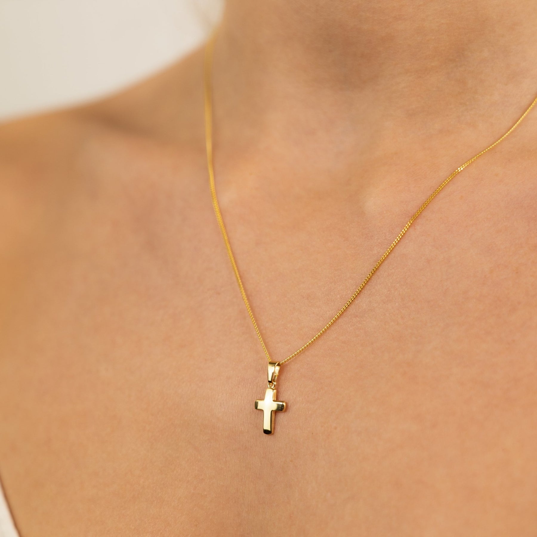 IDENTIM® Halskette Damen Kreuz Anhänger Gold 333