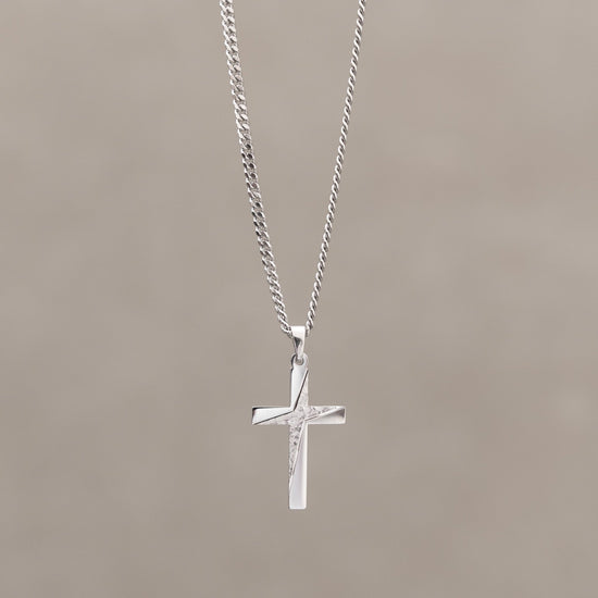 KRUIS COLLIER 925 ZILVER GERHODINEERD - IDENTIM®