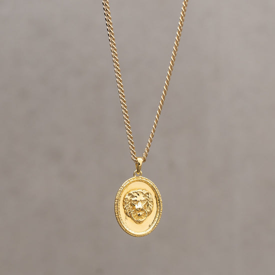 LÖWE HALSKETTE 925 SILBER 18 KARAT VERGOLDET - IDENTIM®