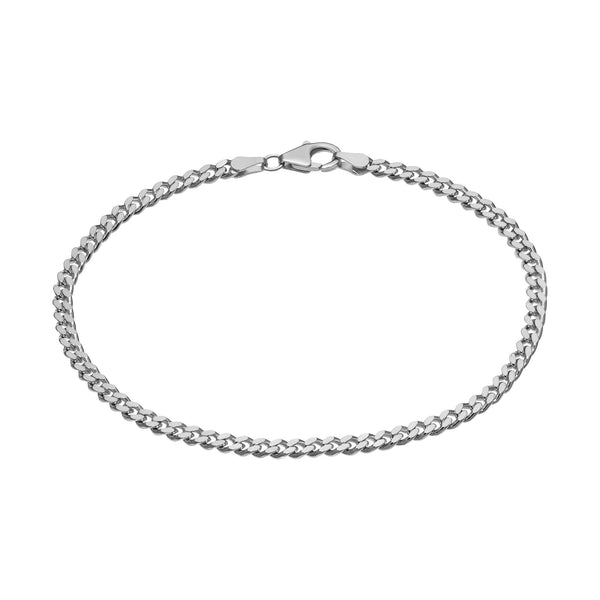 CURB CHAIN BRACELET 925 SILVER RHODIUM PLATED 3,30MM - IDENTIM®