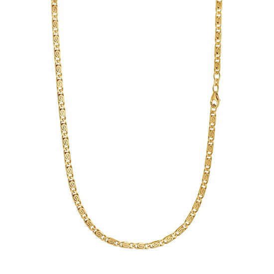 S CURB CHAIN 925 SILVER 18 CARAT GOLD PLATED 3,80MM - IDENTIM®