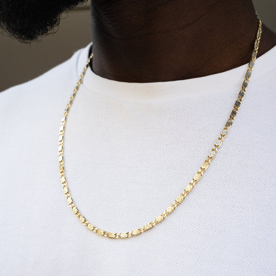S CURB CHAIN 925 SILVER 18 CARAT GOLD PLATED 3,80MM - IDENTIM®