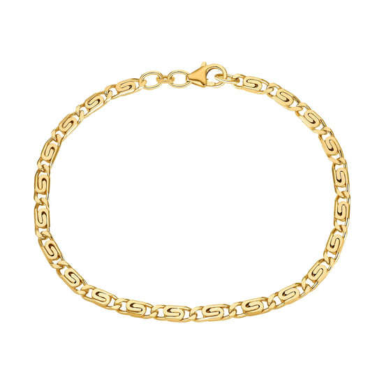 S-PANZERKETTE ARMBAND 3.80MM 925 SILBER 18 KARAT GOLD VERGOLDET - IDENTIM®