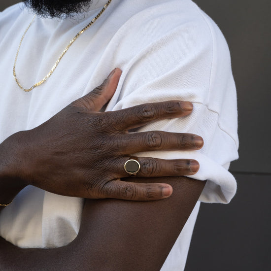 SIGNET RING ONYX OVAL 585 GOLD - IDENTIM®