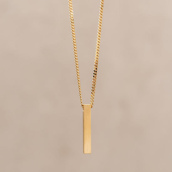 BAR NECKLACE 925 SILVER 18 CARAT GOLD PLATED - IDENTIM®