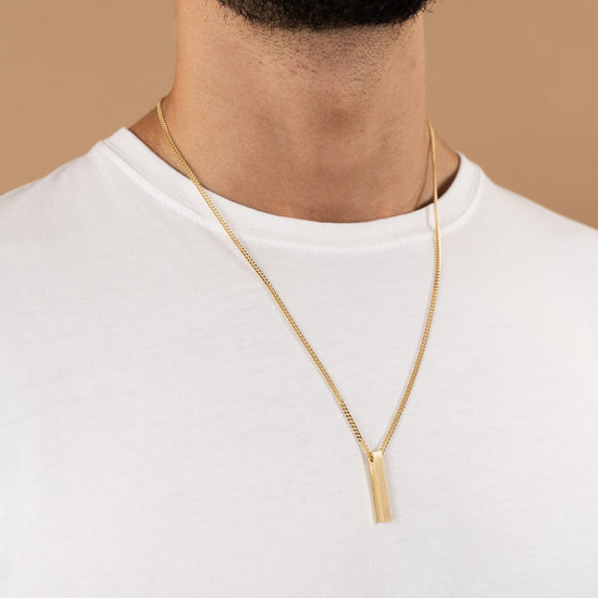 BAR NECKLACE 925 SILVER 18 CARAT GOLD PLATED - IDENTIM®