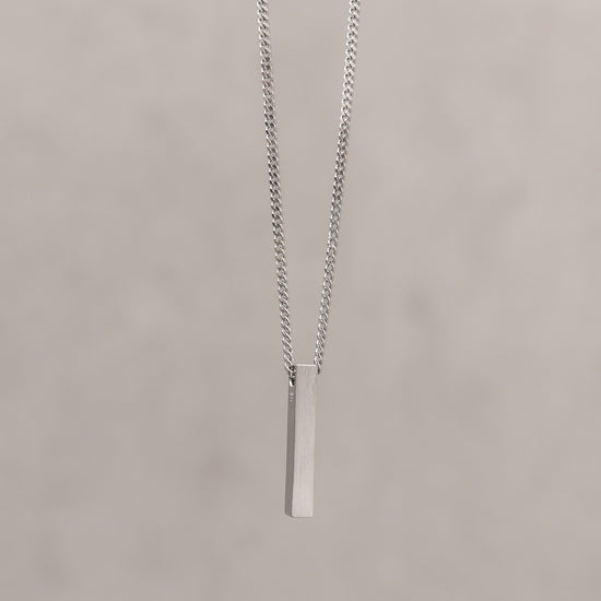 BAR NECKLACE 925 SILVER RHODIUM PLATED - IDENTIM®
